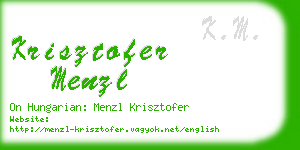 krisztofer menzl business card